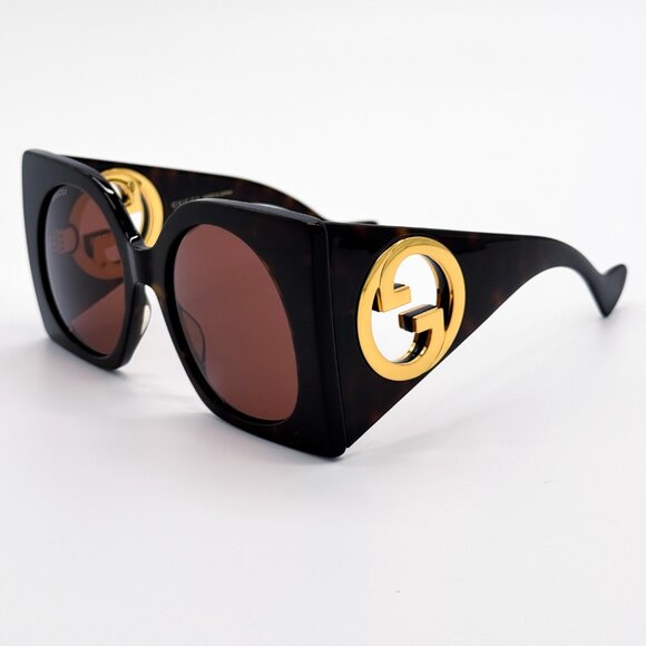 NEW GUCCI GG1254S 002 BUTTERFLY HAVANA BROWN WOMEN SUNGLASSES GUCCI - Picture 3 of 11